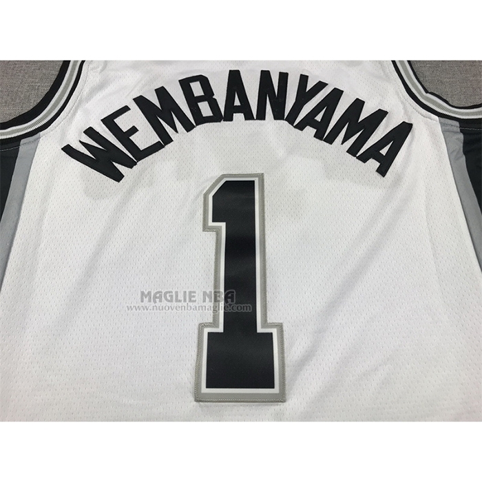 Maglia
 Victor Wembanyama NO 1 San Antonio Spurs Association 2022-23 Bianco
